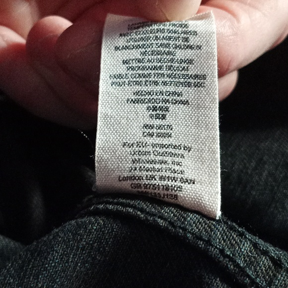 Black Denim Jacket with Gray Knit Sleeves And Removable Hood Size Medium - Picture 8 of 8